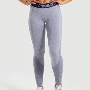 Gymshark flex leggings- grey with navy band